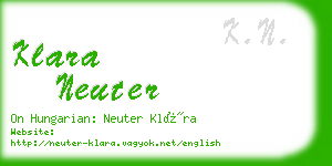 klara neuter business card